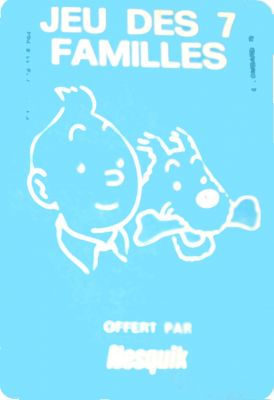 Jeu des 7 familles Aventures de Tintin et Milou