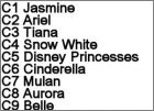 Liste Cartes  Princess