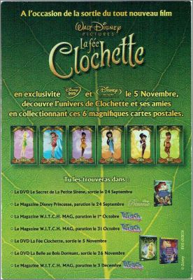 La Fe Clochette -  Walt Disney - 6 cartes postales - 2008