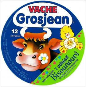 Bisounours - 12 Adhsifs  collectionner Vache Grosjean 1987
