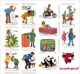 Tintin - 12 autocollants La Vache qui Rit
