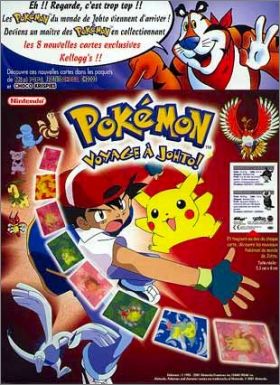 Pokmon: Voyage  Johto! - Cartes animes - Kellogg's - 2001