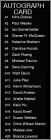 Checklist Autographs cards
