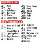 Liste des Stickers et Tattoos