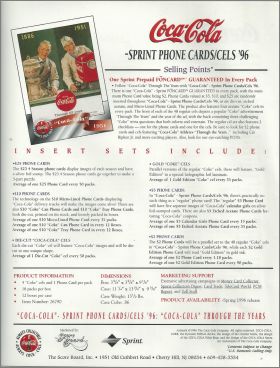 Coca-Cola Collectors Cards - Sprint Phone Cards/Cels'96
