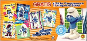 Les Schtroumpfs - De Smurfen - 6 Stickers - Kiri - Belgique
