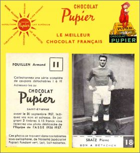 quipe de l'ASSE 1956 1957 - 18 photos Chocolat Pupier 1957