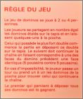 Carte rgle du jeu (verso)