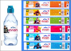 Buzz l'Eclair - Disney Pixar - 6 étiquettes - Evian - 2022