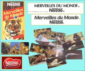 Carte MERVEILLES DU MONDE Nestlé n° 112 LE LION Image Chocolat